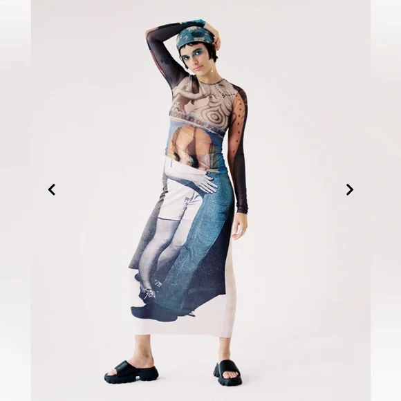 ELLISS Handsy Ankle Skirt Multicolor Double Pattern Sizw Medium NWT Brand New - Picture 7 of 14